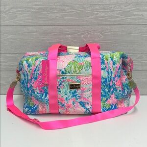 NWT Lilly Pulitzer Vibrant Travel Duffle Bag with Matching Crossbody Purse
